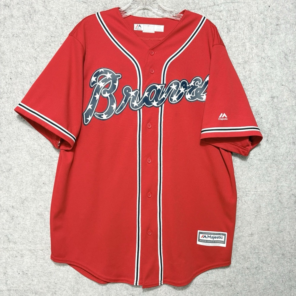 Freddie Freeman #5 Atlanta Braves Majestic Cool Base Jersey Red Men's L